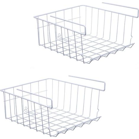 Bardusch-2 pcs panier de rangement en fil métallique, pour cuisine, salle de bain, garde-manger ou bureau (1/5)