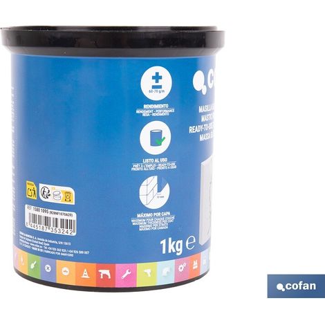 Masilla elástica fibrada para exteriores (1 kg) COFAN 15801095