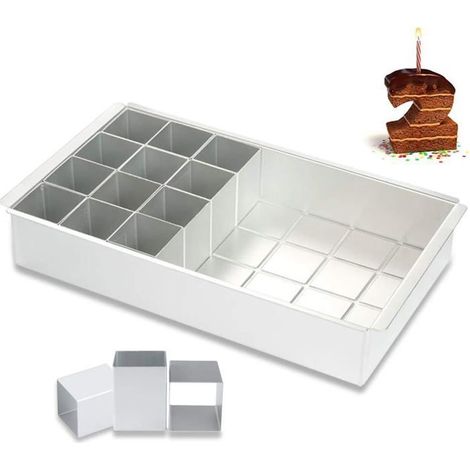 Moule à pâtisserie en aluminium, moule à pâtisserie à chiffres, moule à pâtisserie à chiffres, grand pour anniversaire, mariage, bi (1/5)