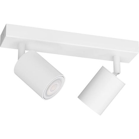 Spot Plafond GU10, Plafonnier 2 Spots Blanc Orientable Rotatif, Moderne Luminaire Plafonnier, Éclairage de Plafond Interieur pour Cuisine, Chambre, Salon, Couloir, Ampoule non Incluse (1/5)