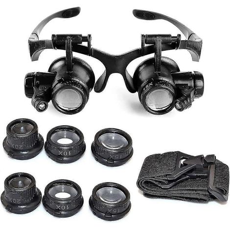 Loupe de bijoutier avec éclairage LED réglable, grossissement 10x, 15x, 20x et 25x. (1/3)