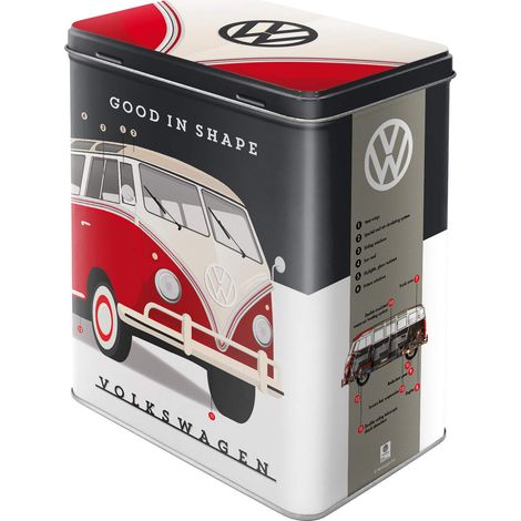 Nostalgic-Art Contenitori di Latta retrò L Volkswagen – Good in Shape – Idea Regalo per i Bus VW, Grande Scatola da caffè, Design Vintage, 3 l (1/5)