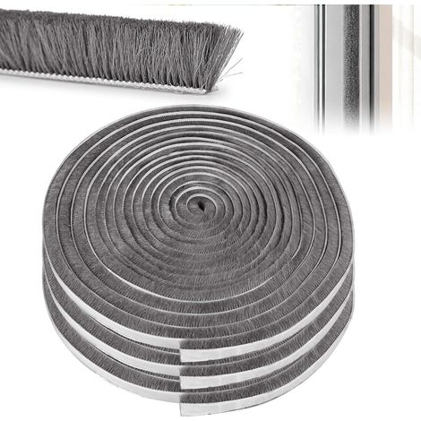 Joint de porte - Boudin de porte - 20 m - Joint brosse autocollant - 9 mm x (1/5)