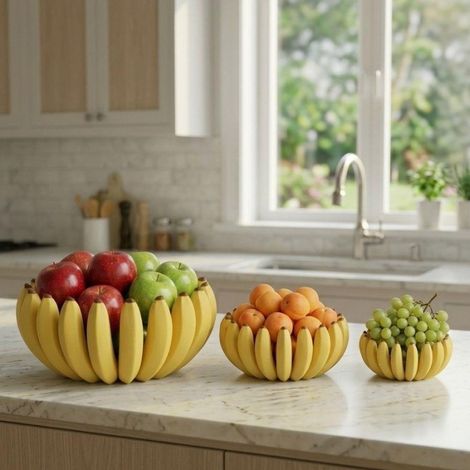 Banana-shaped storage box/fruit dish, 3D unique and stylish design, suitable for storing various items. 250mm diameter banana dish (365g)