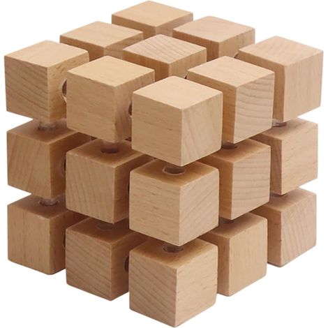 Veilleuse 3D en bois, lampe cube alimentée par USB (1/5)
