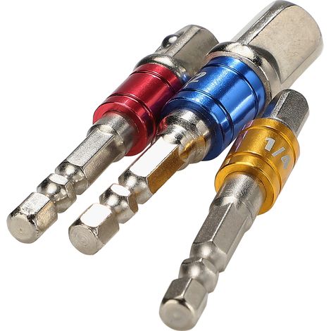 Lot de 3 adaptateurs de douille hexagonale 1/2" carré manchon 3/8" tournevis électrique 1/4" (1/5)