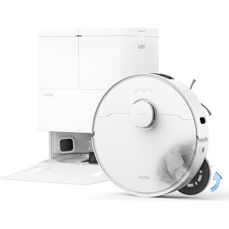 MOVA E50 Ultra Robot aspirateur laveur 30 000 Pa, pression 12 N, serpillière MaxiReach, station auto-vidage avec réservoir 5 L (1/5)