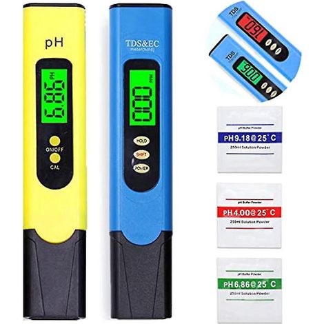 Digitales Zweifarben-Wasserqualitätsmessgerät mit TDS- und pH-Meter, Hintergrundbeleuchtung, 3-in-1-Anzeige für TDS, EC und Temperatur