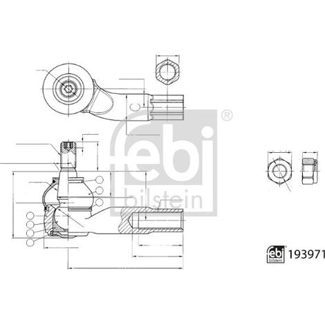 Rotule de barre de connexion FEBI BILSTEIN 193971 VW 5U0 422 812 5U0 422 812 A (1/2)
