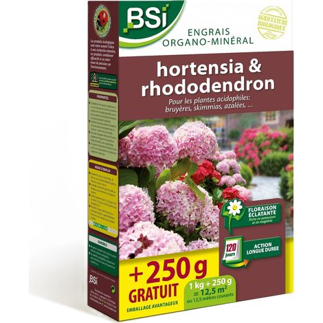 Engrais Hortensias Et Rhododendrons - Bio - Pour Toutes Les Variétés - Floraison Éclatante - Action Longue Durée - 1Kg + 250g - Jusqu'à 12,5 m² (1/4)