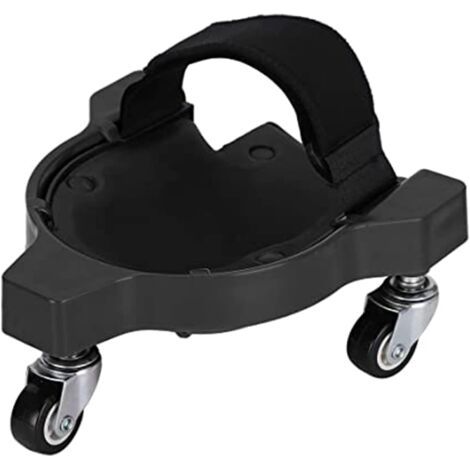 Genouillères résistantes avec 3 roulettes et coussinets en gel confortables, capacité de rotation à 360 degrés sans soulever du sol, idéal pour tout travail au sol noir- (1/3)