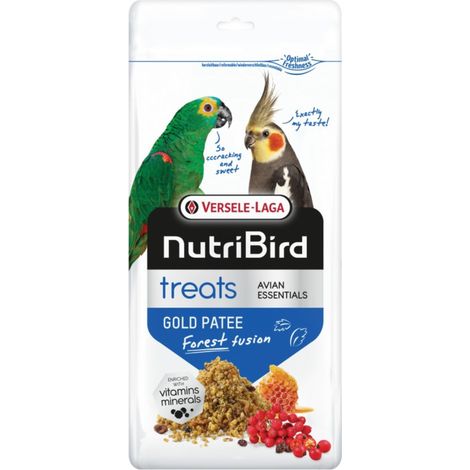 Versele Laga NutriBird Treats Gold Patee Forest Fusion 250g - Uno snack ai frutti di bosco per pappagalli di piccola e media taglia (1/2)
