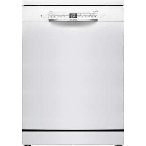 Bosch – Lave-vaisselle 60 cm 13 couverts – Classe énergétique D – 5 programmes – Home Connect pour contrôle à distance – Blanc