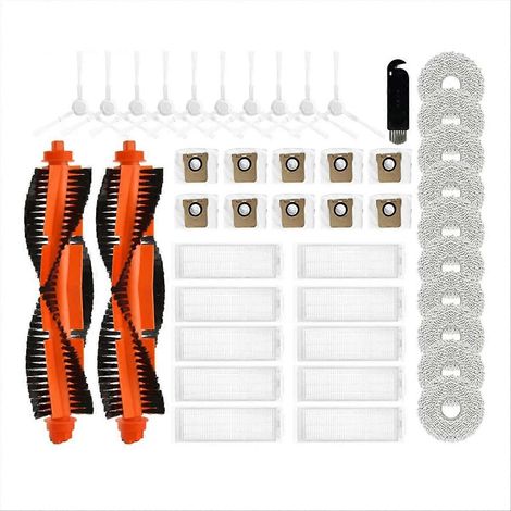 Set mit 4 Zubehörteilen für Saugroboter: Hauptseitenbürste, HEPA-Filter, Mikrofaser-Mopp und Staubbeutel, kompatibler Ersatz für die automatische Reinigung, komplettes Wartungsset für Böden. (1/5)