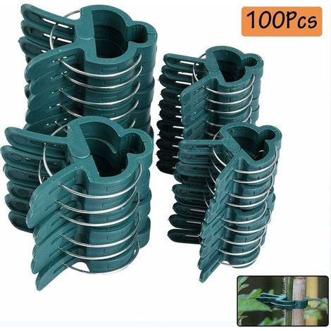 Tuteurs pour plantes 100 pièces Clips pour plantes Clips stables Clips pour plantes, 2 clips pour plantes de jardin réutilisables pour les petites et grandes pousses (1/5)