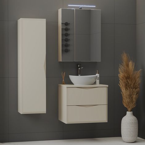 Set di mobili da bagno con lavabo Ellie cachemire 60cm (1/5)