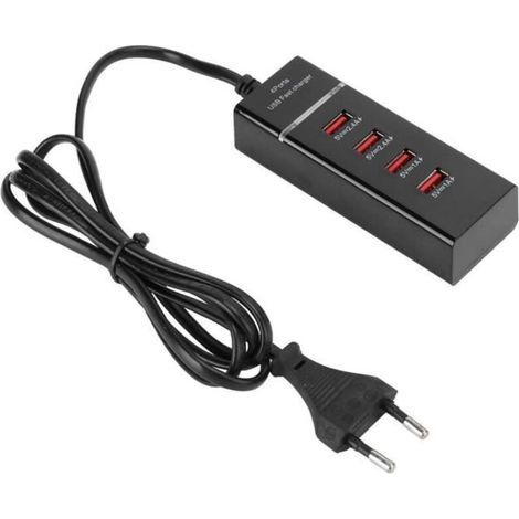 pair Chargeur USB - Tbest - Chargeur Universel 4 Ports - Charge Rapide 3A - Protection de Circuit - 100-240V (1/4)