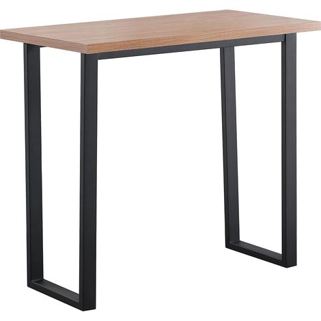 AINPECCA 120CM Oak Breakfast Bar Table with Metal Legs Coffee Kitchen Pub (1/5)