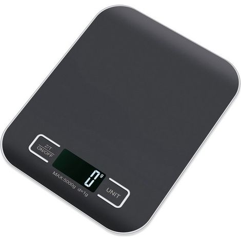 Balanza de cocina digital，10 kg/1 g，recargable por USB，balanza de cocina profesional，balanza multifuncional con cable de carga (1/5)