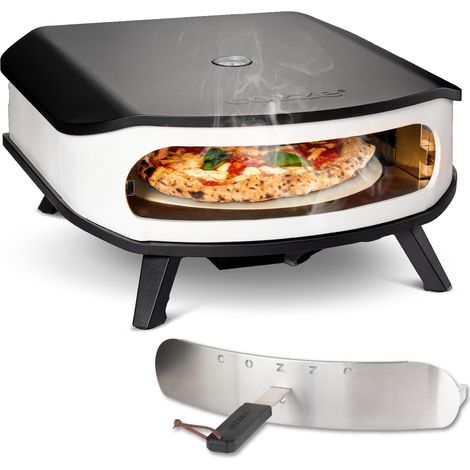 cozze® Forno per pizza con pietra girevole, LED e porta, 6,0 kW/50 mbar, con regolatore e tubo da 1,1 m, perfetto per pizze croccanti (1/5)