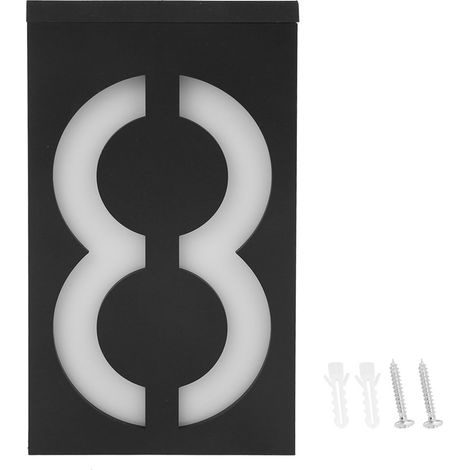 Plaque lumineuse solaire LED pour numéro de maison extérieur (Chiffre 8) (1/5)