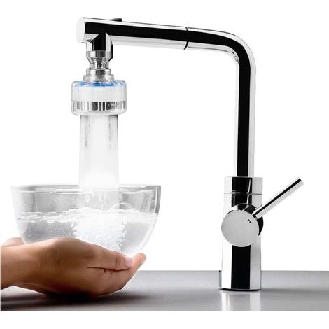 Filtre à eau pour robinet de cuisine, purificateur d'air économe en eau, anticalcaire, protection anti-éclaboussures, rotatif à 360°, universel (1/5)