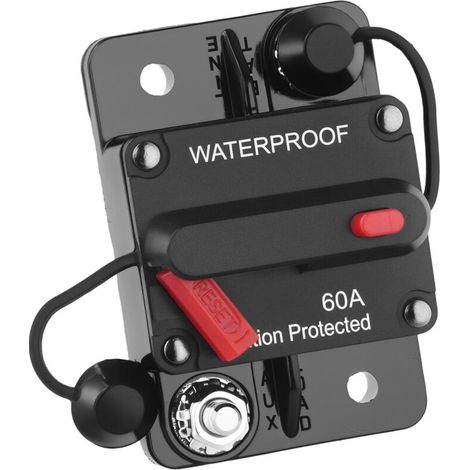 60A 12V-48V DC Waterproof Circuit Breaker with Manual Reset for Car, Boat, and More (1/5)