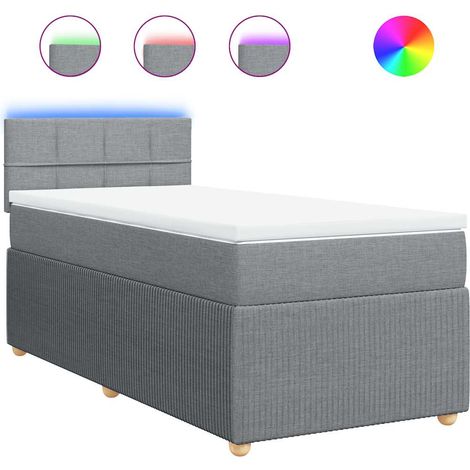 Maison Exclusive - Cama box spring con colchón tela gris claro 10