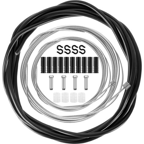 Set de Câbles de Frein Vélo, 2M Kit de Câbles de Freins Universels, de Dérailleur et de Transmission pour Vélos de Montagne, de Route, de Course et Électriques (1/5)