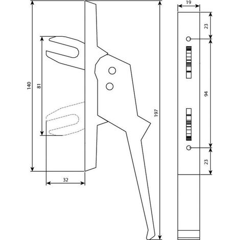 Argenta 517D/518D Manilla de puerta aluminio 2 horquillas (1/2)
