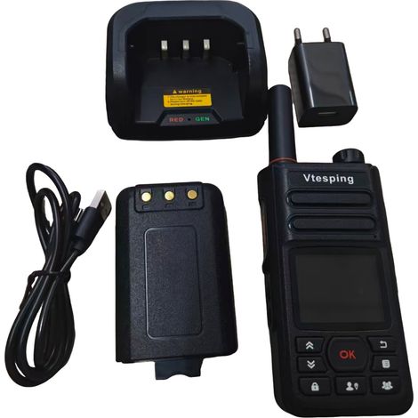 Kompatibel mit Zello Walkie-Talkies, unterstützt alle öffentlichen Netze, 4G-SIM, Bluetooth, WLAN und verfügt über eine Typ-C-Schnittstelle mit Ladestation und 5000-mAh-Akku. (1/4)