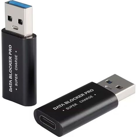 Caricabatterie USB a ricarica rapida con protezione antifurto dati, caricabatterie USB tipo "condom" che protegge dal furto dati, compatibile con ricarica rapida fino a 50 V/5 A (lotto (1/4)