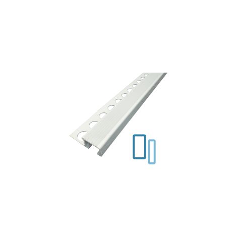 Nez de Marche 10mm Antiderapante Pour Carrelage EXTERIEUR / INTERIEUR L 2,5m Finition Argent Mat. Aluminium Anodisé. (1/2)