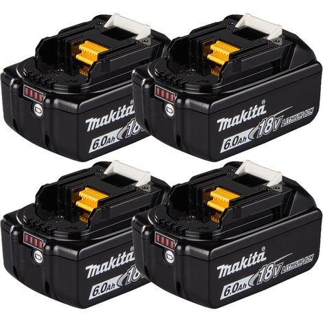 MAKITA Pack de 4 Batteries Li-Ion 18V 6Ah BL1860B