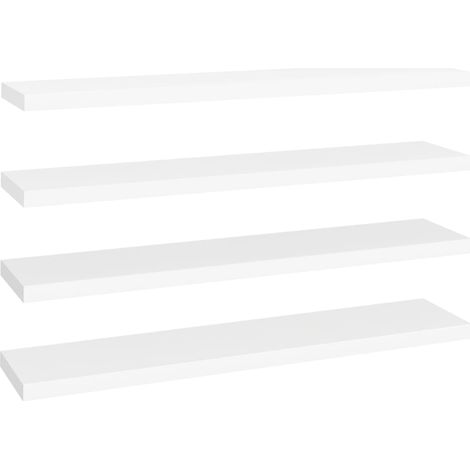 vidaXL Scaffali a Parete 4 pz Bianchi 120x23,5x3,8 cm in MDF (1/5)