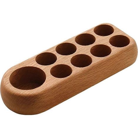 Présentoir en bois pour flacons d'huiles essentielles de 5 ml et 10 ml, 9 emplacements, organisateur cosmétique rectangulaire (1/5)