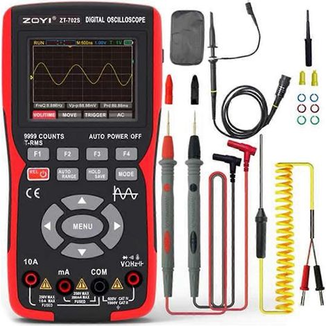 ZT702S Digitales Oszilloskop Multimeter Stromprüfer 50MHz Bandbreite 280MS Abtastrate Unterstützung (1/5)