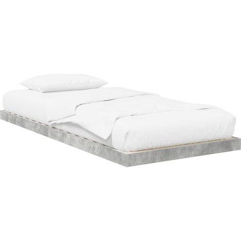 Maison Exclusive - Struttura letto a terra Grigio cemento 90 x 190 cm