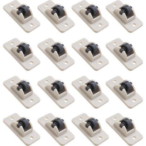 16pcs Roulettes auto-adhésives Rouleaux en Plastique 4.7x2.4x1.7cm pour Armoire Tiroir Boîte de Rangement Meubles Poulie Roulettes Beige (1/5)