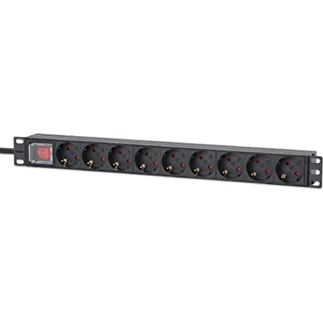 INTELLINET STECKDOSENLEISTE 9FACH 2M KABEL 1HE NETZSCHALTER - POWER STRIP 715133