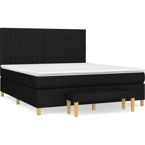Maison Exclusive - Boxspringbett mit Matratze Schwarz 160x200 cm