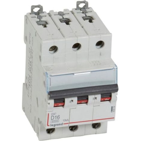 Disjoncteur DX³6000 10kA arrivée haute et départ bas à vis 3P 400 - 16A - courbe D - pour peigne HX³ traditionnel - LEGRAND