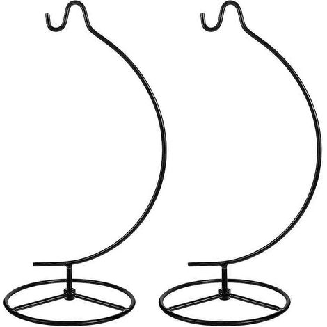 Lot de 2 présentoirs pour plantes suspendues : support pour plantes aériennes, support pour boules de verre, présentoir pour plantes suspendues, usage domestique, noir (1/5)