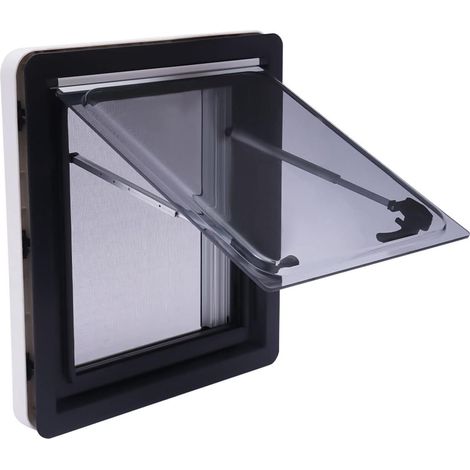 Ausstellfenster Camper Wohnwagenfenster Seitenfenster Ausstellfenster Seitenfenster Wohnmobil Fenster Push Fenster für RV Wohnwagen Kastenwagen Van Camper (450 x 500 mm)