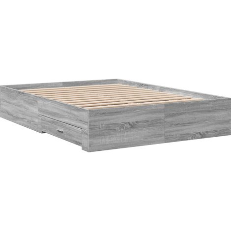 Cadre de lit et tiroirs sonoma gris 120x190 bois ingénierie (1/5)
