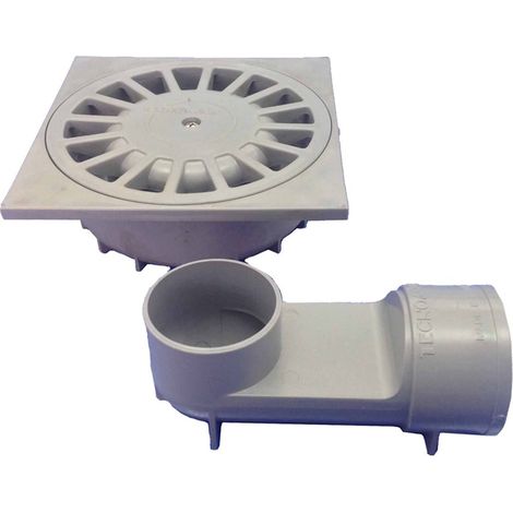 360º Siphon-PVC-Ablauf T-88 VH, 250 x 250 x 70,5 mm/ø110 - 90 mm