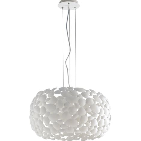 "Lampadario a sospensione DIONISO in metallo bianco"