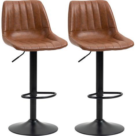 Tabourets de bar rétro ensemble de 2, repose-pieds, hauteur réglable, 43x49,5x111 cm