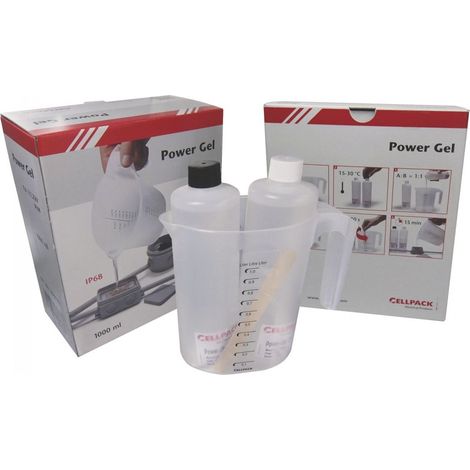 Resina de gel bicomponente Power Gel 1000ml para caja eléctrica - Cellpack