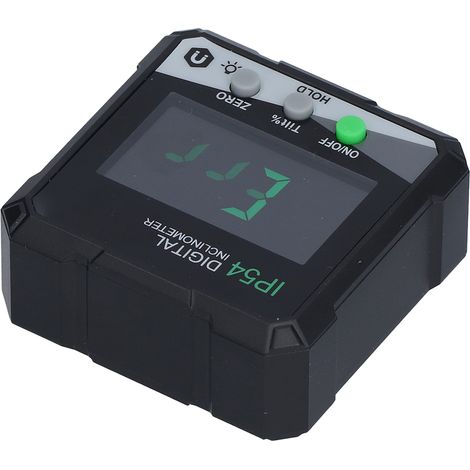 Inclinomètre numérique magnétique avec écran LCD rétroéclairé, rapporteur niveau mesure angle 4x90°, ABS, 2 piles AAA (1/5)